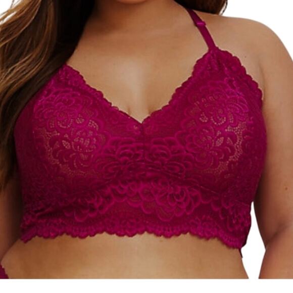 Torrid 2 lace strappy lattice back bralette sheer mesh BC 2645 - Picture 1 of 8